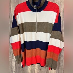 Free People Striped Top w/ zipper